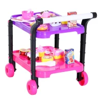 HOMCOM 25 pcs Kids Cart Cake Pretend Play Playset Educational Toy(m-6)