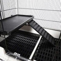 PawHut Spacious Rolling Small Animal Cage, Rabbit Pet Play House with Platform Ramp, Ideal for Indoor Play & Comfort(m-10)