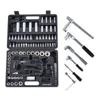 Open Box HomCom 108pc Mechanic's Socket and Ratchet Wrench Tool Kit(m-1)