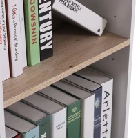 HOMCOM Modern 2-Tier Vertical Storage Cabinet Display Rack Home Organzier Living Room(m-6)