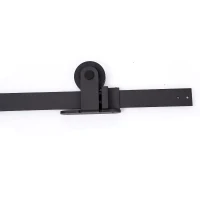 HOMCOM Modern 6FT Interior Sliding Barn Door Kit Hardware Set - Black Carbon Steel(m-7)