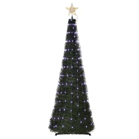 Outsunny 5ft Tall Pre-lit Slim Artificial Outdoor Christmas Tree Easy Assembly Pull Up Pop Out Yard Decoration with 234 Multi-Color LED Lights(m-1)