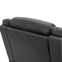 HOMCOM Vibrating Massage PU Leather Recliner Chair with Footrest, Remote Control, and 8 Massaging Points, Black(m-19)
