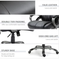 Vinsetto 4-Point Vibration Massage Executive Office Chair High Back Height Adjustable Padded Seat with Wheels, Black(m-9)