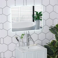 kleankin 24"x32" LED Bathroom Vanity Mirror, Mountable Horizontally/Vertically with Touch Switch and Warm White Lights(m-8)