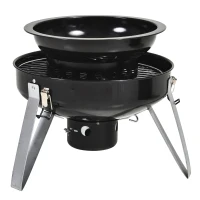 Outsunny 16" Charcoal Smoker Grill for Outdoor Cooking, Black(m-9)