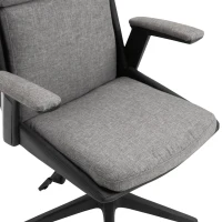Vinsetto High Back Office Chair Computer Swivel Rolling Task Chair with Height Adjustable Comfortable with Armrests, Black/Deep Grey(m-12)