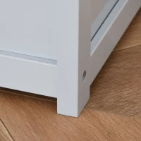 Qaba 2-in-1 Kids Wooden Toy Organizer Chest Storage Box with Seat Bench Cabinet Chunk Cube with Safety Pneumatic Rod Gray(m-8)