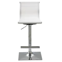 HOMCOM Modern Adjustable Bar Stool Pub Chair, Swivel Dining Stool with Gas Lift, Steel Base, Breathable Fabric Seat for Kitchen Island Counter, White(m-9)