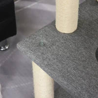 PawHut Plush Cat Tree Activity Center w/ Sisal Posts Hammock Perch Condo Cushions(m-9)