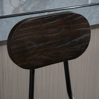 HOMCOM Set of 2 Swivel Mid-Back Barstools, Industrial Style Kitchen Stool Wooden Seat Armless with Adjustable Height ,Steel Frame(m-13)