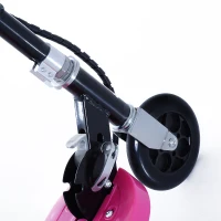 Qaba Adjustable Folding E-Scooter with LED Light Battery Powered Motorized Bike Electric Scooter 24V 4.5AH for Teens Pink(m-8)