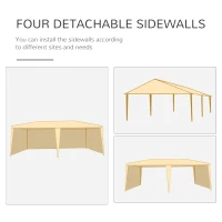 Outsunny Large 10' x 20' Party Tent, Events Shelter Canopy Gazebo with 4 Removable Side Walls for Weddings, White(m-5)