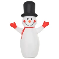 HOMCOM 6ft Christmas Inflatables Outdoor Decorations Glowing Snowman, Blow-Up Yard Christmas Decor with LED Lights Display(m-1)