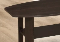 Monarch 3 Piece Contemporary Shelved Wood-Look Coffee Table / Two Matching End Tables Set - Cappuccino(m-3)