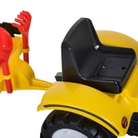 Aosom Ride On Excavator Kids Toy Construction Equipment with Pedal Controls, 6 Wheels & Controllable Dirt Bucket(m-13)