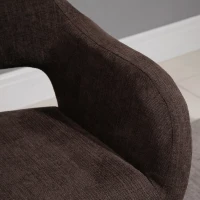 HOMCOM Counter Height Bar Stool Linen Fabric Upholstered Kitchen Breaskfast Chair with Footrest & Metal Legs, Dark Brown(m-13)