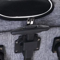 PawHut Foldable Pet Travel Carrier with Wheels, Oxford Fabric Aluminum, Small to Medium Cats and Dogs, Grey and White(m-7)