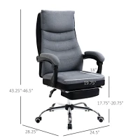 Vinsetto Office Chair High Back Computer Desk Chair 360° Swivel Adjustable Recliner Chair with Padded Armrest and Retractable Footrest(m-3)