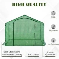 Outsunny 71'' x 39'' x 66'' Walk In Greenhouse Portable Hot House for Plants with Zippered Door and Top Window for Outdoor, Garden, Patio, PE Cover, Green(m-4)