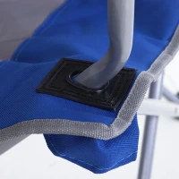 Outsunny 2 Person Folding Camping Chair Oxford Metal Fishing w/ Ice Bag  Cup Holder Blue(m-4)