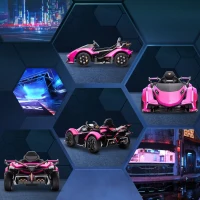 Aosom 12V Electric Ride-on Car, Licensed Lamborghini V12 Vision Gran Turismo Battery-Powered Ride-on Toy with Remote Control, Bluetooth, Music, LED Lights, for 3-6 Year Old Boys and Girls, Pink(m-8)