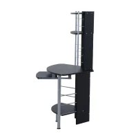 HOMCOM Corner Computer Desk Table with Keyboard Tray CPU Stand Printer Platform Black(m-4)