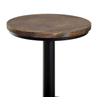 HOMCOM 42" Rustic Bar table Industrial Metal Pine Wood Top Adjustable Standing Pub Table(m-11)