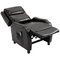 HOMCOM Massage Recliner Chair Padded Seat Cushion 165° Reclining Sofa with Side Pocket for Living Room, PU Leather, Remote Control, Dark Brown(m-10)