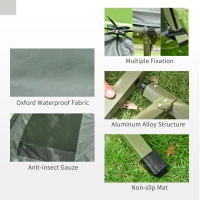 Outsunny All-in-One Folding Camping Cots for Adults, Elevated Tent with Sleeping Bag, Thick Air Mattress Pad, Portable Single Sleeping Cot Camping Bed(m-7)