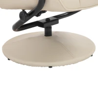 HOMCOM Contemporary Recliner Chair and Ottoman Set Swivel Armchair with Wrapped Base Cream(m-9)