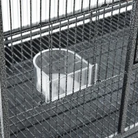 PawHut Rolling 65"L Bird Cage w/ Storage Shelf Wood Perch Food Container(m-13)