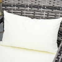 Outsunny Patio Wicker Adirondack Chair, All-Weather Rattan Fire Pit Chair with Soft Cushions, Tall Curved Backrest and Comfortable Armrests, Mixed Brown & Cream White(m-9)