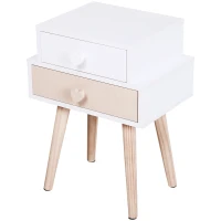 HOMCOM 2 PCS Kids Bedstand Bedroom Side Desk Pink(m-8)