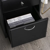 HOMCOM L-Shaped Corner Computer Desk PC Workstation Student Writing Table with Storage Shelf & Drawers, Black(m-17)