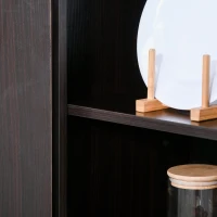 HOMCOM 71" Freestanding Kitchen Pantry Cabinet, Tall Storage Cabinet with 4 Doors and Drawer for Dining Room, Coffee(m-12)