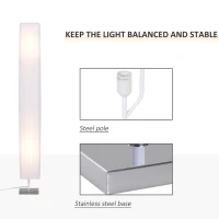 HOMCOM 48" Modern Free Standing Rectangle Floor Lamp with Linen Shade - White(m-6)