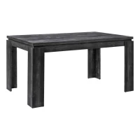 Monarch 36" x 60" Contemporary Dining Table with Rustic Reclaimed Wood-Look Finish - Black(m-1)