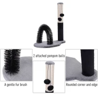 PawHut Sisal Cat Scratching Post w/ Arch Self Groommer 2 Balls(m-4)