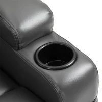 HOMCOM Electric Power Massage Recliner Chair PU leather w/ 8-Point Vibration Waist Heating, USB Port, Dark Grey(m-18)