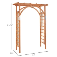 Outsunny Wooden Garden Arch Outdoor Walkway Arbor for Decorative Climbing Plants Patio Lawn Backyard Party Wedding Ceremony Decoration Accessories Brown(m-3)