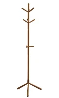 Monarch 69" Contemporary Modern 9-Hook Wooden Coat Tree Hanger Rack - Oak Finish(m-1)