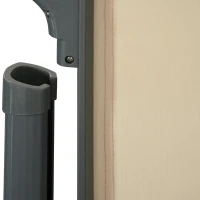 Outsunny 10' Retractable Folding Patio Privacy Side Awning with 50+ UV Protection, 2 Wall Brackets, & Polyester, White(m-8)