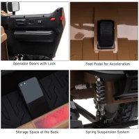 Aosom Ride On Car Off Road Truck SUV 12 V Electric Battery Powered with Remote Control and MP3, Adjustable Speed, Yellow(m-7)