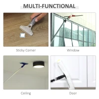 HOMCOM Cleaning Tool Set with Microfiber Mop Pads, Bucket, Squeegee, Scrubber, Scrapers, Spray Bottle for Floor, Glass Door, Window, Car Windshield, Multi-Color(m-6)