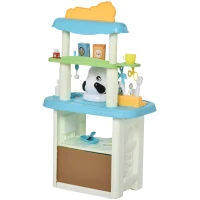 Qaba 43 PCS Pet Vet Dentist Playset Children's Medical Toy Set Doctor Kit Pretend Play Kit Medical Role Play for Boys and Girls 3+ Years Old(m-11)