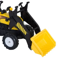 Aosom Ride On Excavator Kids Toy Construction Equipment with Pedal Controls, 6 Wheels & Controllable Dirt Bucket(m-14)