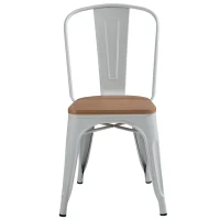 HOMCOM 3 Piece Industrial Style Dining Table Set, Small Kitchen Table and Chairs for 2,Steel Frame and Wooden Top,White(m-10)