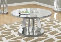 Monarch 36" Contemporary Geometric Inspired Round Mirrored Accent Coffee Table(m-2)
