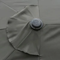Outsunny Patio Umbrella 15' Steel Rectangular Outdoor Double Sided Market with base, UV Sun Protection & Easy Crank for Deck Pool Patio Dark Gray(m-9)